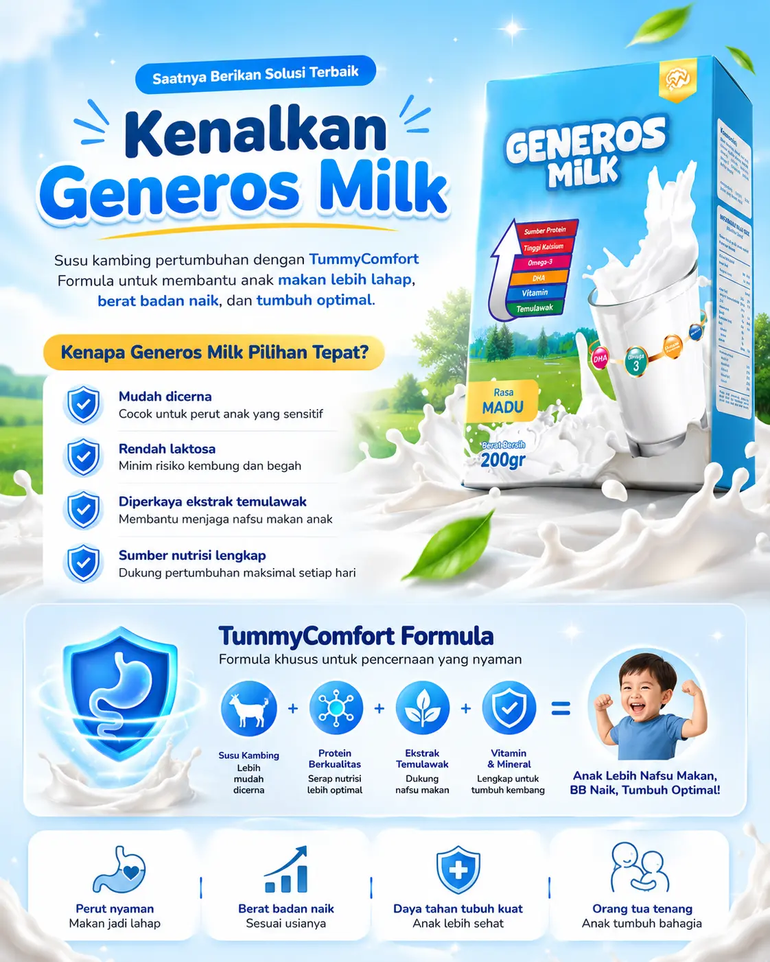 Kenalkan Generos Milk dengan TummyComfort Formula